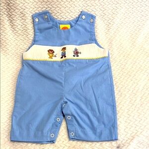 Southern Sunshine Kids Size 3 mo Wizard of Oz Applique Smocked Blue One Piece